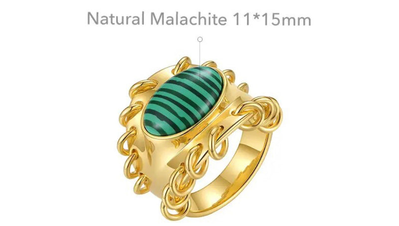 Malachite Charmed Ring