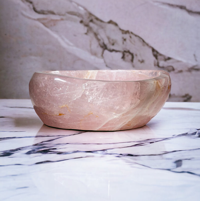 Handmade Rose Quartz Bowl