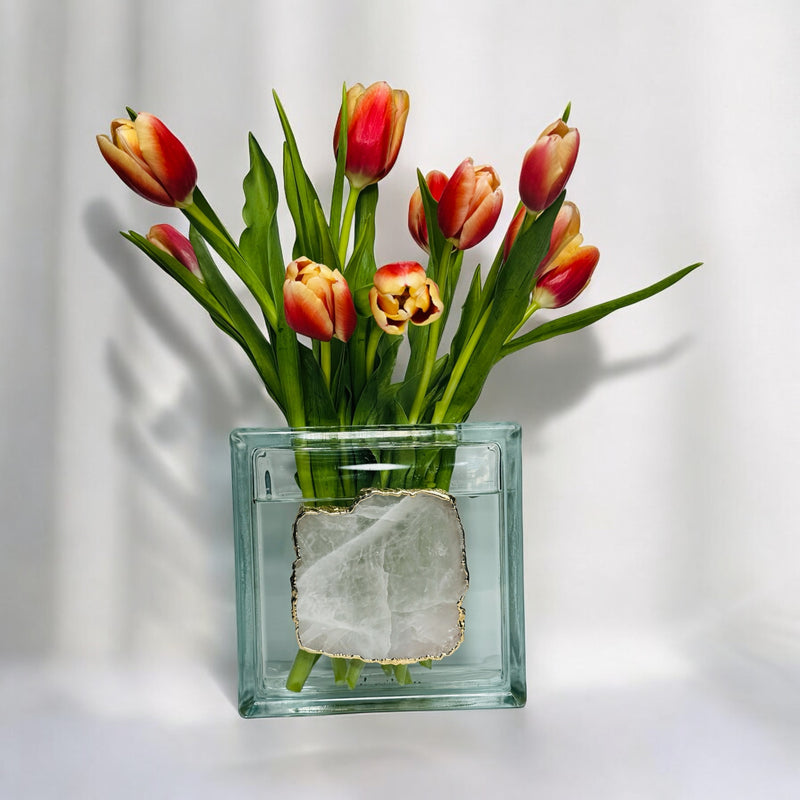 Rose Quartz Glass Vase